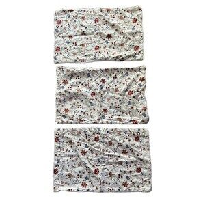 Pottery Barn Pillow Shams Embroidered Floral 16x26 w/Goose Down Pillows Set of 3